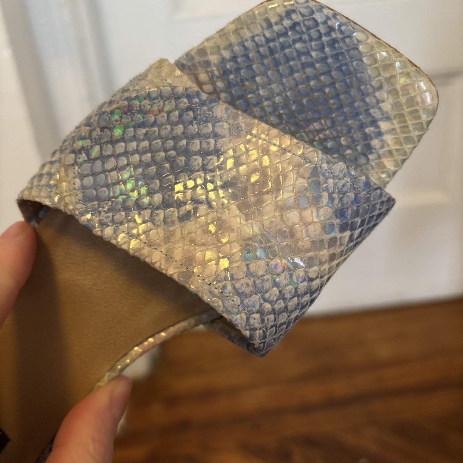 VINTAGE 90s BLUE PYTHON STUART WEITZMAN SLIDES WO… - image 3