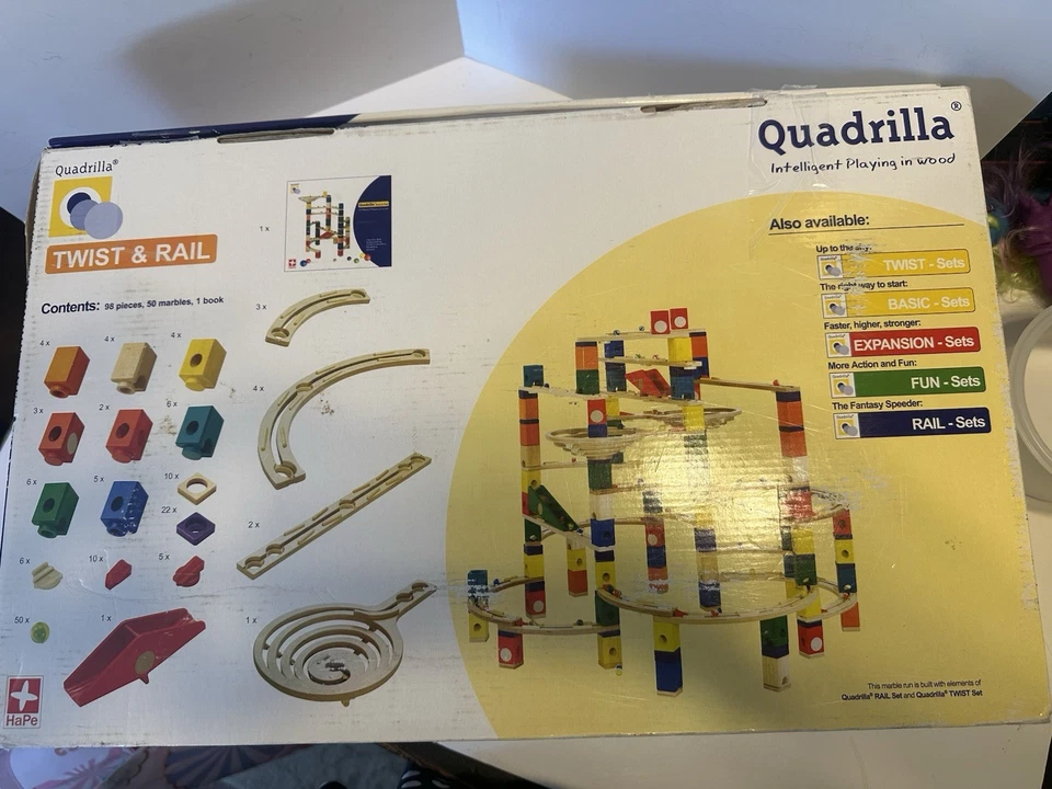 KIT DE CONSTRUCCIÓN ESTABLE HAPE QUADRILLA MADERA LABERINTO MÁRMOL CORRER TWIST & RAIL SET Foto 3 de 4