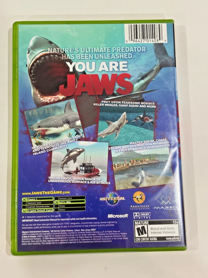 Jaws Unleashed (Microsoft Original Xbox) CIB Complete! - Image 2 of 4