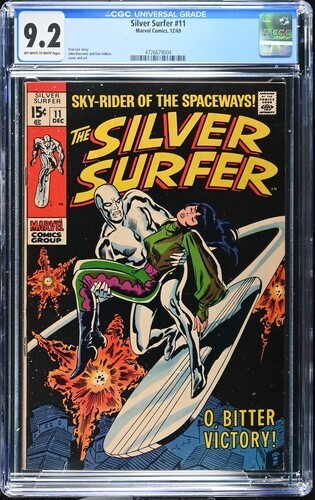 Silver Surfer 11 CGC 9.2 John Buscema & Dan Adkins Cover & Art 1969