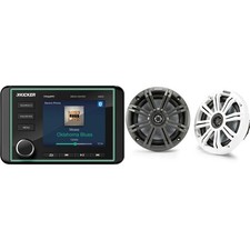 Kicker 46KMC5 Premium Marine Gauge-Style Source  45KM654 6.5" Marine Speaker...