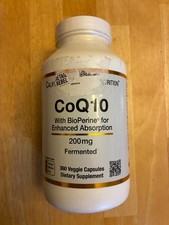 California Gold Nutrition Fermented CoQ10 with Bioperine 200mg 360 Veg Caps