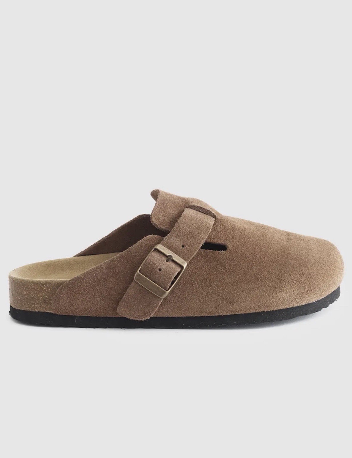 Quince Water Repellent Suede Clog Mule Color:cafe Women’s Size:9 & Mens Size 7.5