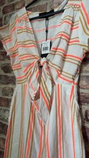 Kendal  Kylie Neon Stripe Linen Cut Out Jumpsuit Size XS New