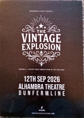 The Vintage Explosion Dunfermline 12 Sep 2026 Gig New Promotional Promo Flyer