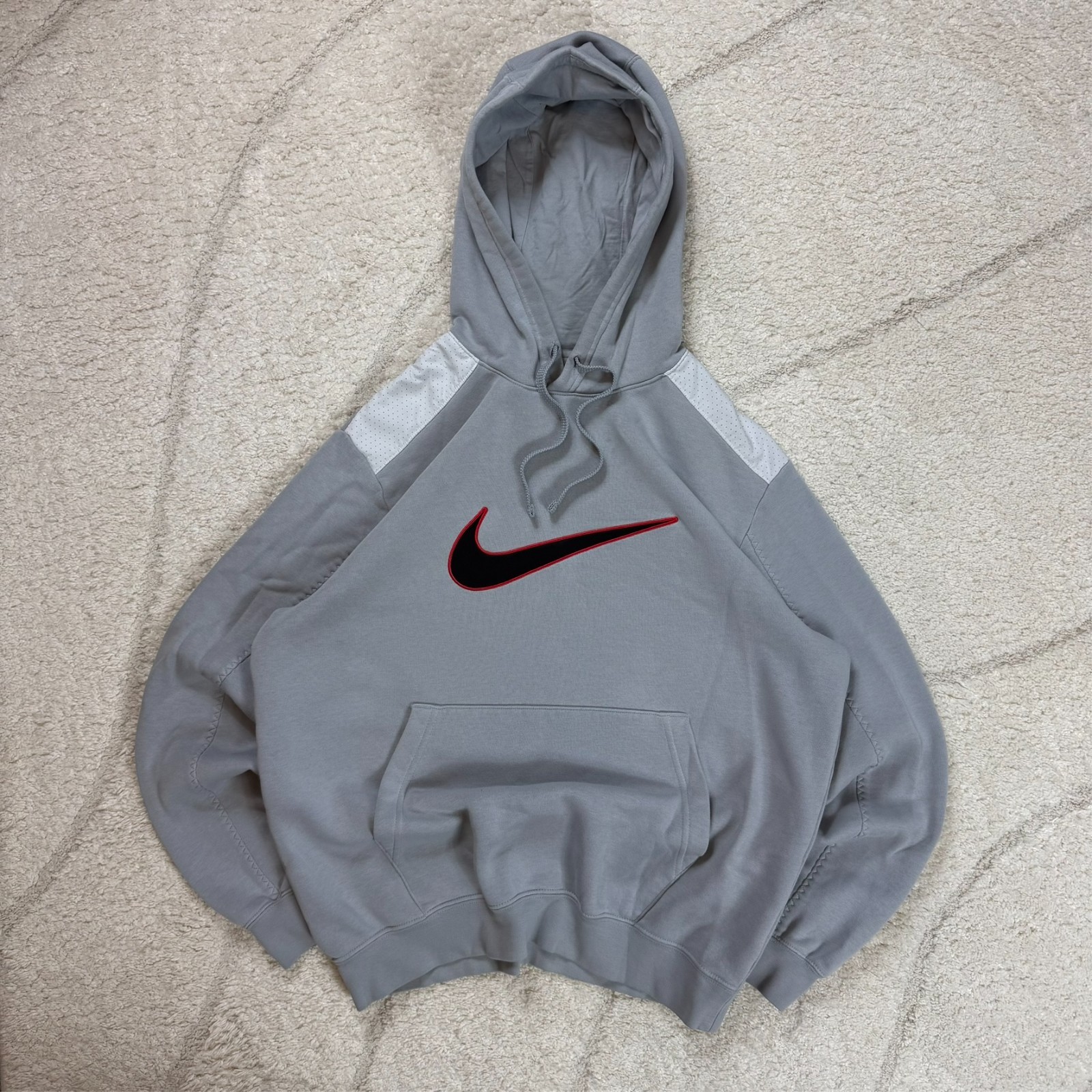 VTG Nike Club Grey Hoodie & Joggers Sweatpants Set Size Medium Full Tracksuit image 2