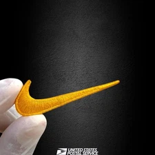 Embroiderd Swooshes Light Yellow color 2.5  Iron On Pack of 6