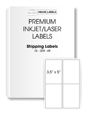 400 Sheets 1600 Labels 3.5 x 5 4 UP EASY PEEL White Address Shipping Labels