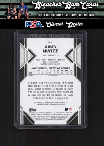 2019 Bowman Platinum TOP-43 Owen White Top Prospects Autographs - Picture 2 of 2