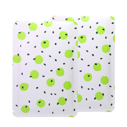 100 bolsas sellables térmicamente de relleno abierto de aluminio con lunares blancos y verdes con muesca de rasgado - Imagen 8 de 9