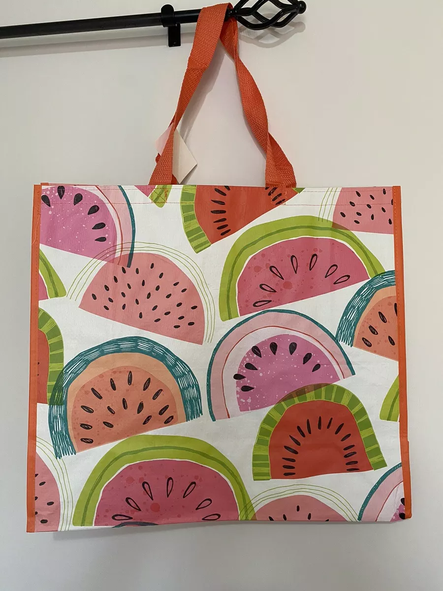 HomeGoods Large Shopping Tote Bag WATERMELON PRODUCE Reusable Eco Friendly NEW