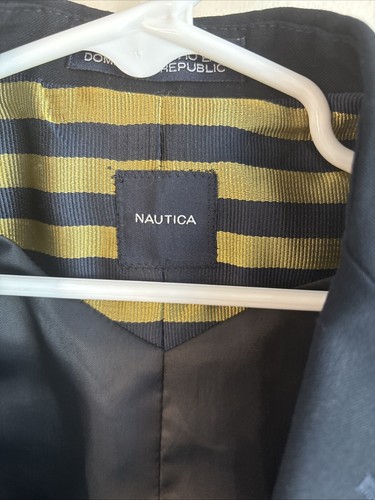 NAUTICA Boys Size 14 2Button Blazer Navy Blue Jacket Goldtone Buttons Sport Coat - Picture 5 of 7