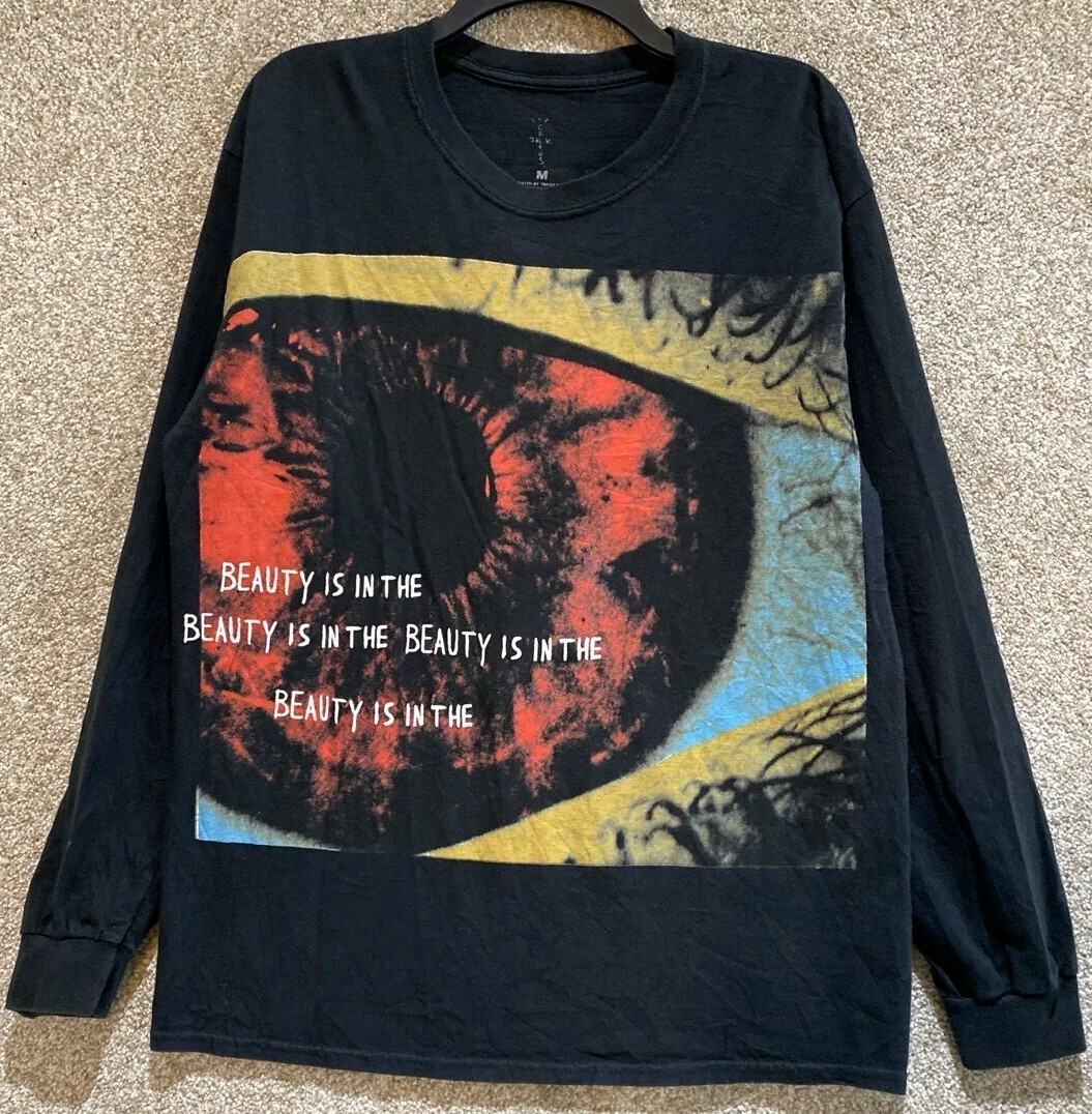 Travis Scott Cactus Jack Astroworld Houston Eye Long Sleeve T-Shirt Size Medium