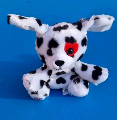 BUILD A BEAR Mini Bohnen Bohne Valentines BE Mine Dalmatiner Harts Welpe Hund Brandneu mit Etikett