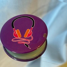 Vintage Headphones Graphic  Metal Pin Back Button Plastic Backed 1.5"