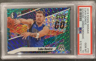 2019 Panini Mosaic Luka Doncic Give And Go Green Mosaic PSA 10 | eBay