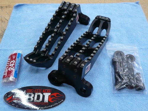YAMAHA YFZ 450R BDT MOTORSPORTS BLACK BILLET FOOT PEG SET CLEAT DESIGN 2009-16 - Picture 9 of 9