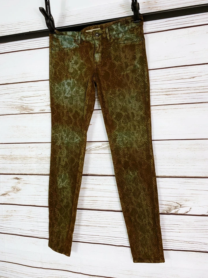 Pantalones de mezclilla para mujer Rich & Skinny talla 27 marrón 4 bolsillos pierna ajustada tiro medio Foto 3 de 4