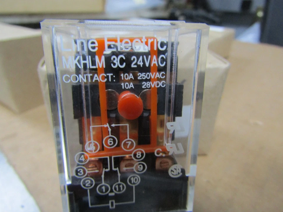 ✌️NEW LINE ELECTRIC MKHLM3C24VAC 11 PIN RELAY 10 AMP 250 VAC COIL 24VAC - Image 2 of 4