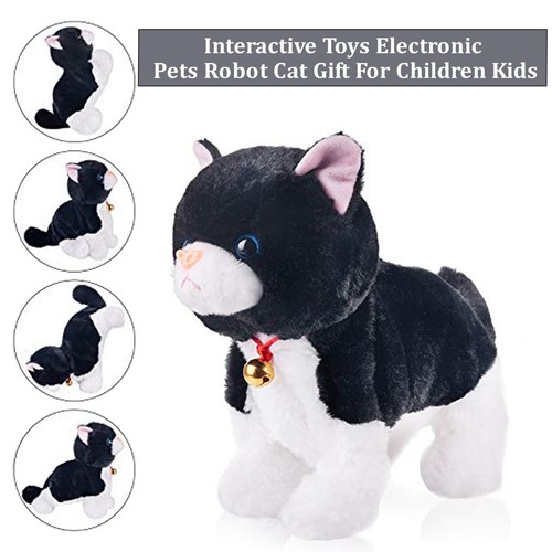 Plush Animal Cat Stuffed Interactive Robot Toy Barking Meow Kitten Touch Control - Picture 3 of 4