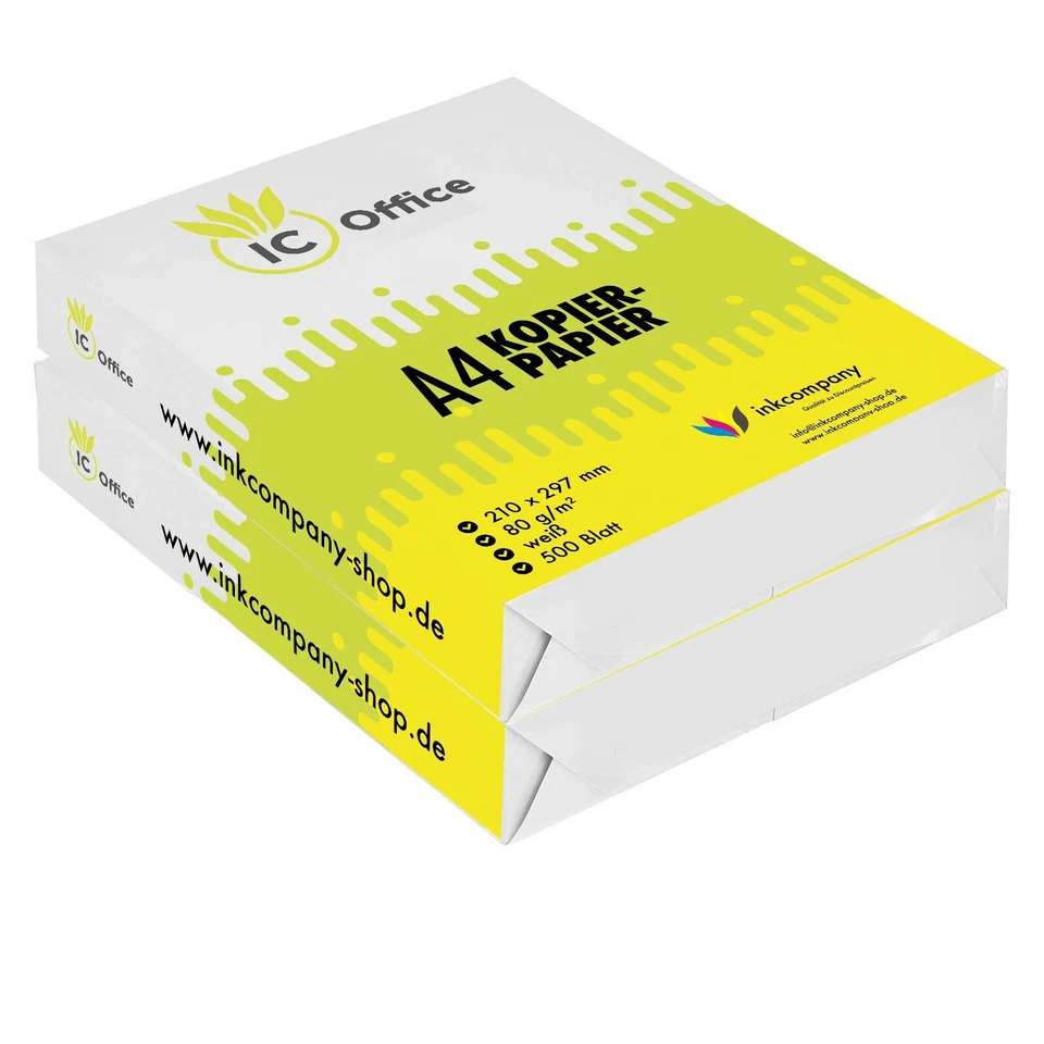 1000 Blatt Kopierpapier Druckerpapier DIN A4 80g/m² weiß für Tinte und Laser