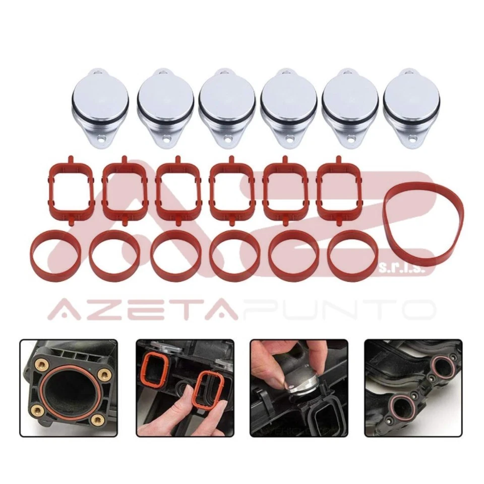 kit abolizione swirl flaps bmw m47 m57 20d 25d 30d 35d 6 tappi 33mm e46 e90 e60 - Immagine 2 di 4