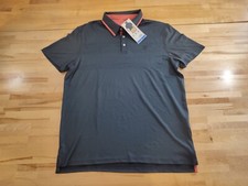 Men's Chaps Short Sleeve Stretch Moisture Wicking Golf Polo Shirt Black Large