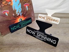 Now Spinning Display Stand for Vinyl Record - Retro Tabletop Album Sleeve Holder