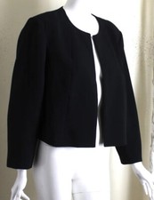 NWT Chico's Lux 2 L Black Crepe 3/4 Cropped The Best Blazer Jacket Bolero Style