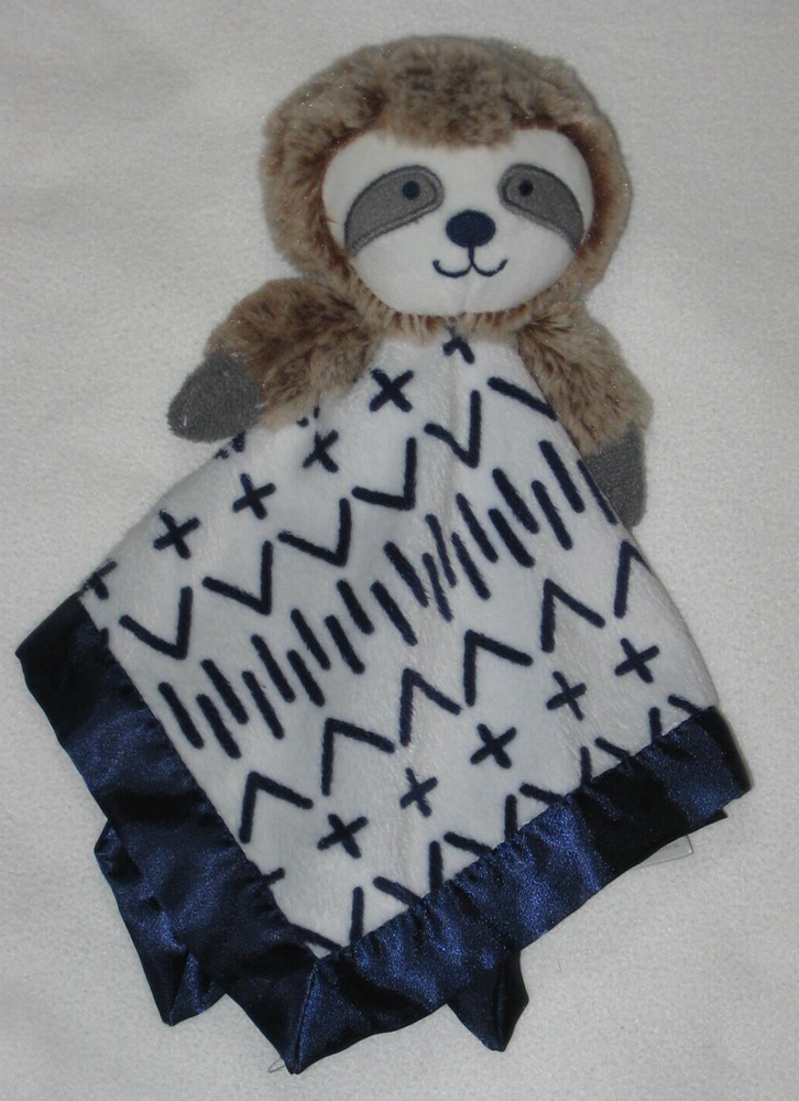 Cloud Island Sloth Lovey Baby Security Blanket in White Navy Blue from Target  