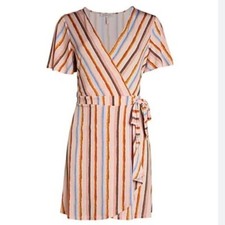 BCBGeneration Multi Striped Wrap Dress S