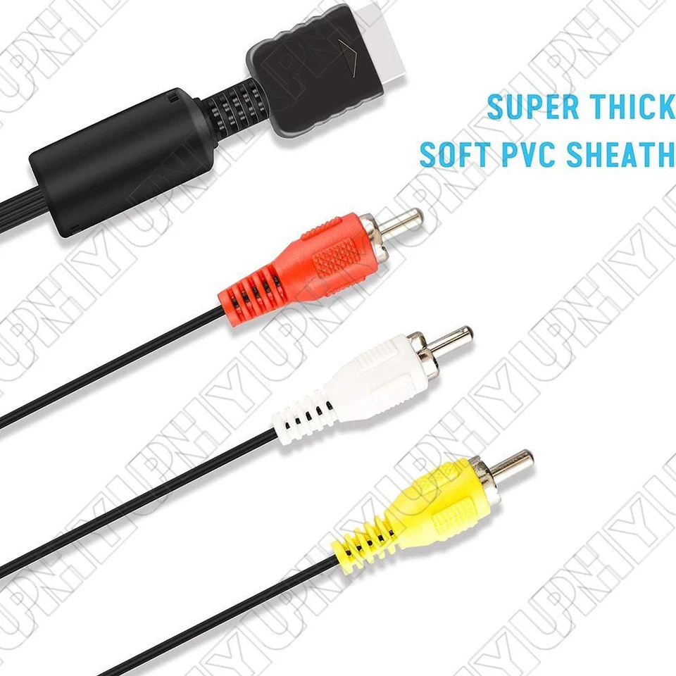 Audio Video AV Cable Cord RCA TV Stereo Cable Cord For Playstation PS1 PS2 PS3 - Image 4 of 4