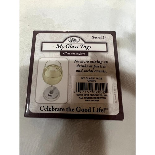My Glass Tags Set of 24 Glass Identifiers-Celebrate the Good Life! - Picture 2 of 2