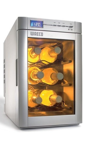 WAECO RV 6 BOTTLE WINE CHILLER SILVER. MODEL MF6W. 12V 120V STORE DISPLAY