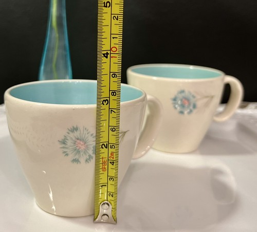 2 Vintage Taylor Smith Taylor “Ever Yours” Blue Boutonniere Coffee/tea Cups Mugs - Picture 2 of 9