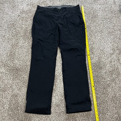Eddie Bauer Fleece Lined Tech Nylon Pants Mens Size 40x34 Black Hiking Insulated