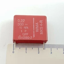 2 x WIMA CAPACITOR 0.22uF 220K 300V 10%. 2 PCS. C487U45F111121