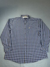 Ariat Pro Series Shirt Men XL Blue Plaid Button Down Short Sleeve Adult Cowboy
