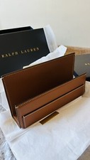 RALPH LAUREN BROWN BRENNAN LEATHER LETTER FIL...