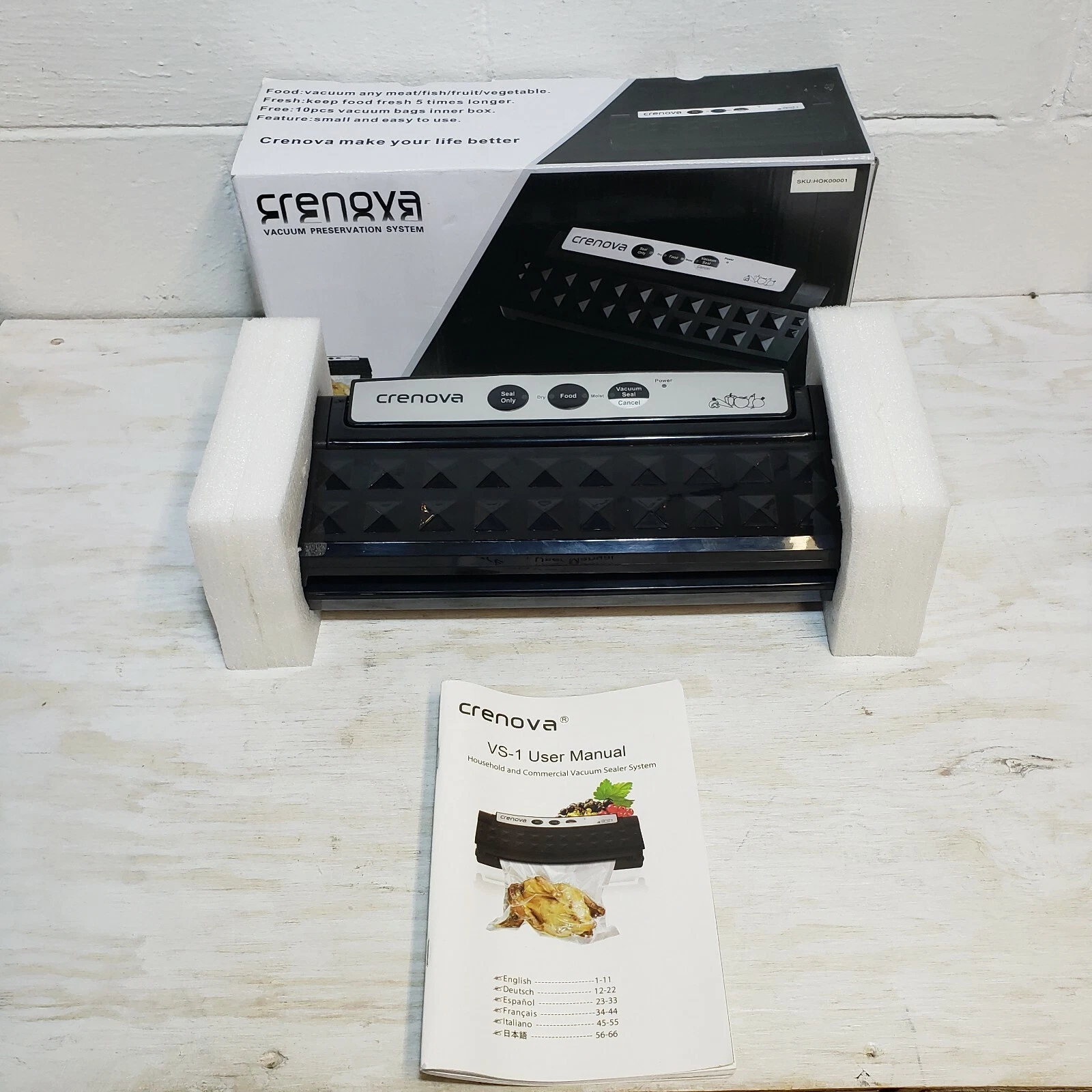 Crenova TVS-2013 series Vacuum Sealer Food Sealer Saver Machine Open Box New