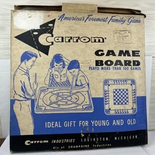 1964 IN BOX! Carrom 116 Vintage Board Game - Board & Sticks ONLY