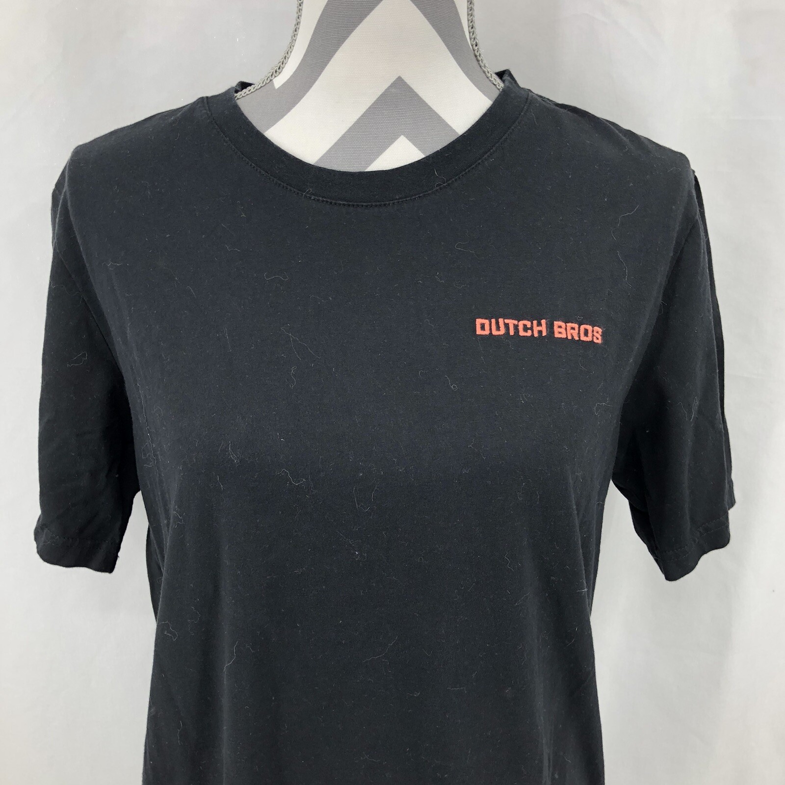 Dutch Bros Coffee Unisex Coral Back Logo Dutch LUV Black T Shirt Large