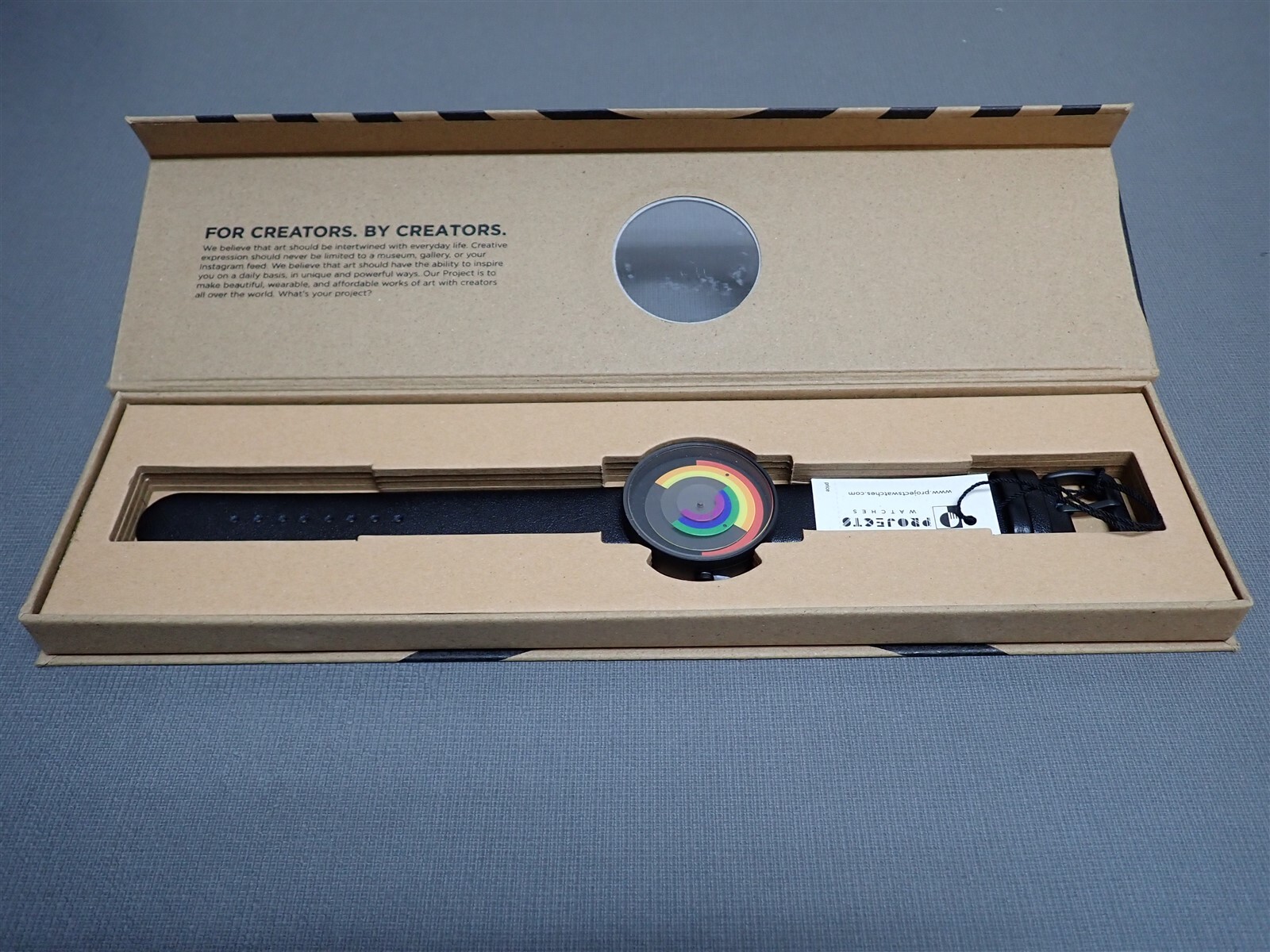 NEW Projects Watches PJT-7303 Pride 40mm Black Leather Band Watch
