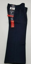 Chaps Pants Boy's School Approved Black Performance Pleated Size 4 Reg, New