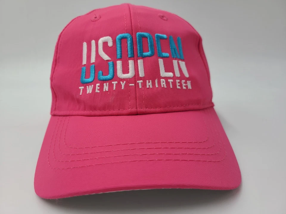 Gorra ajustable de béisbol al aire libre rosa blanca para jóvenes 2013 US Open Foto 2 de 4