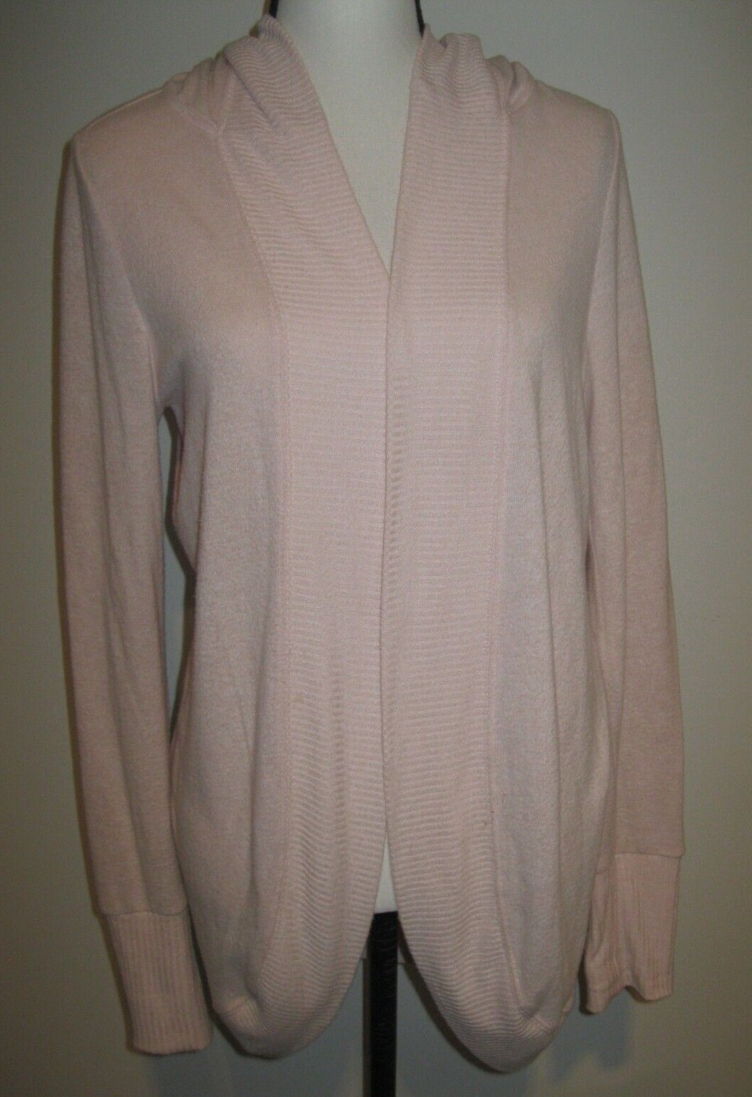 Grayson Threads Hooded Cardigan Open Front Soft Ribbed Trim Pink Size S  Small | eBay