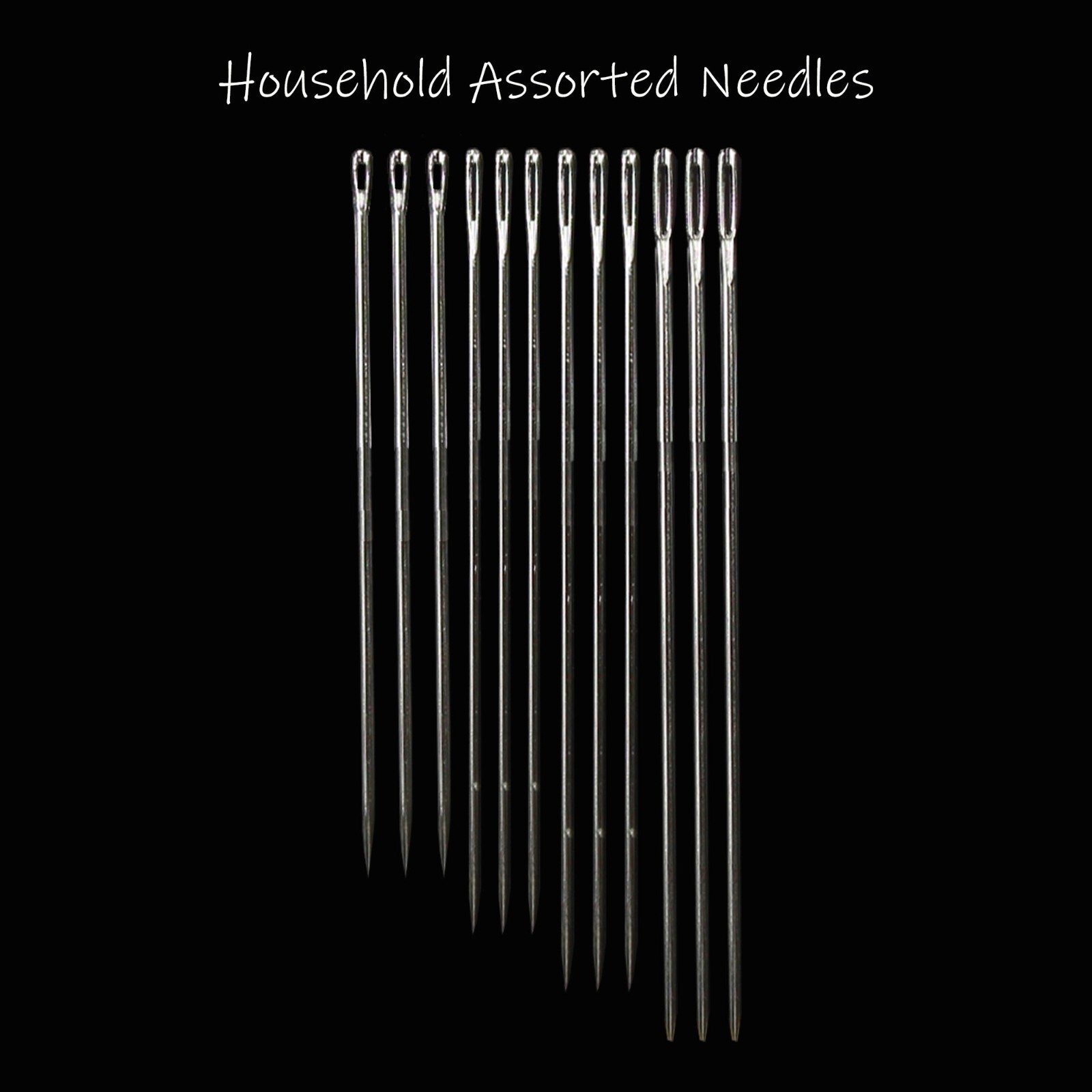Crafty Hand Sewing Needles Household Assorted General Purpose Sew Needle x12