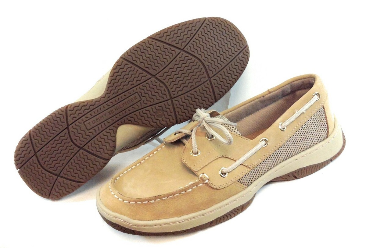sho Womens Tommy Hilfiger TW Sassi Tan Leather & Synthetic Casual Boat