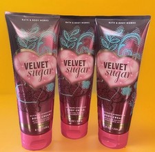  3 Bath  Body Works VELVET SUGAR Fragrance Ultimate Hydration Body Cream 8 Oz   