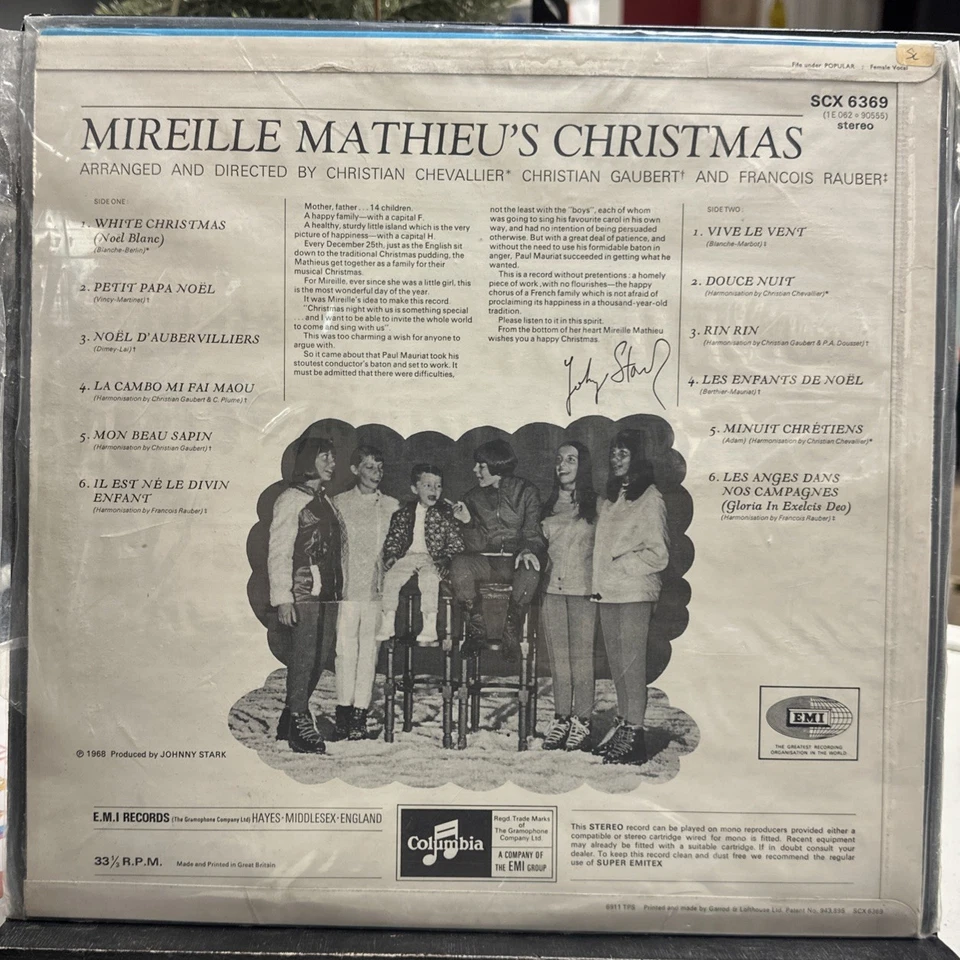 Mireille Mathieu - Mireille Mathieu’s Christmas - Columbia LP VG+ SHRINK UK - Image 4 of 4